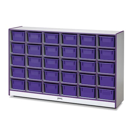 Jonti-Craft Rainbow Accents 30 Cubbie-Tray Mobile Storage, with Trays, Purple 0431JCWW004